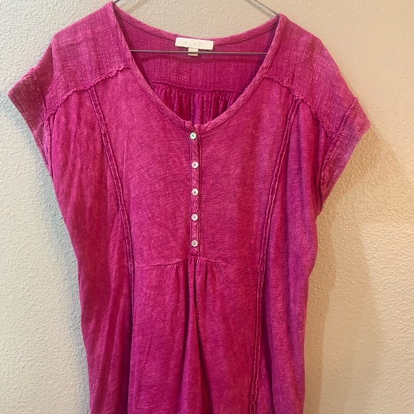 Anthropologie Eri & Ali Magenta Tunic Size Small - Picture 3 of 5